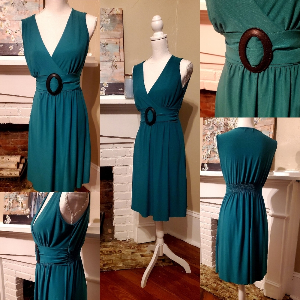 Teal sleeveless dress